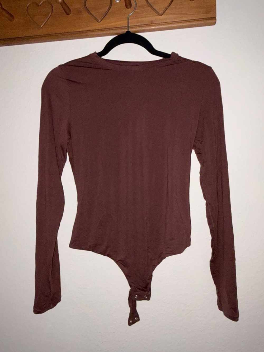 Women’s Long Sleeve Brown Bodysuit